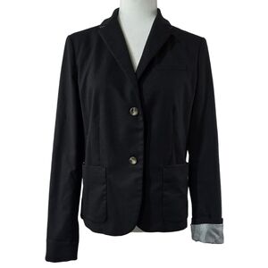 Gap Academy Black 2 Button Blazer Pockets Contrast Cuffs Career Preppy